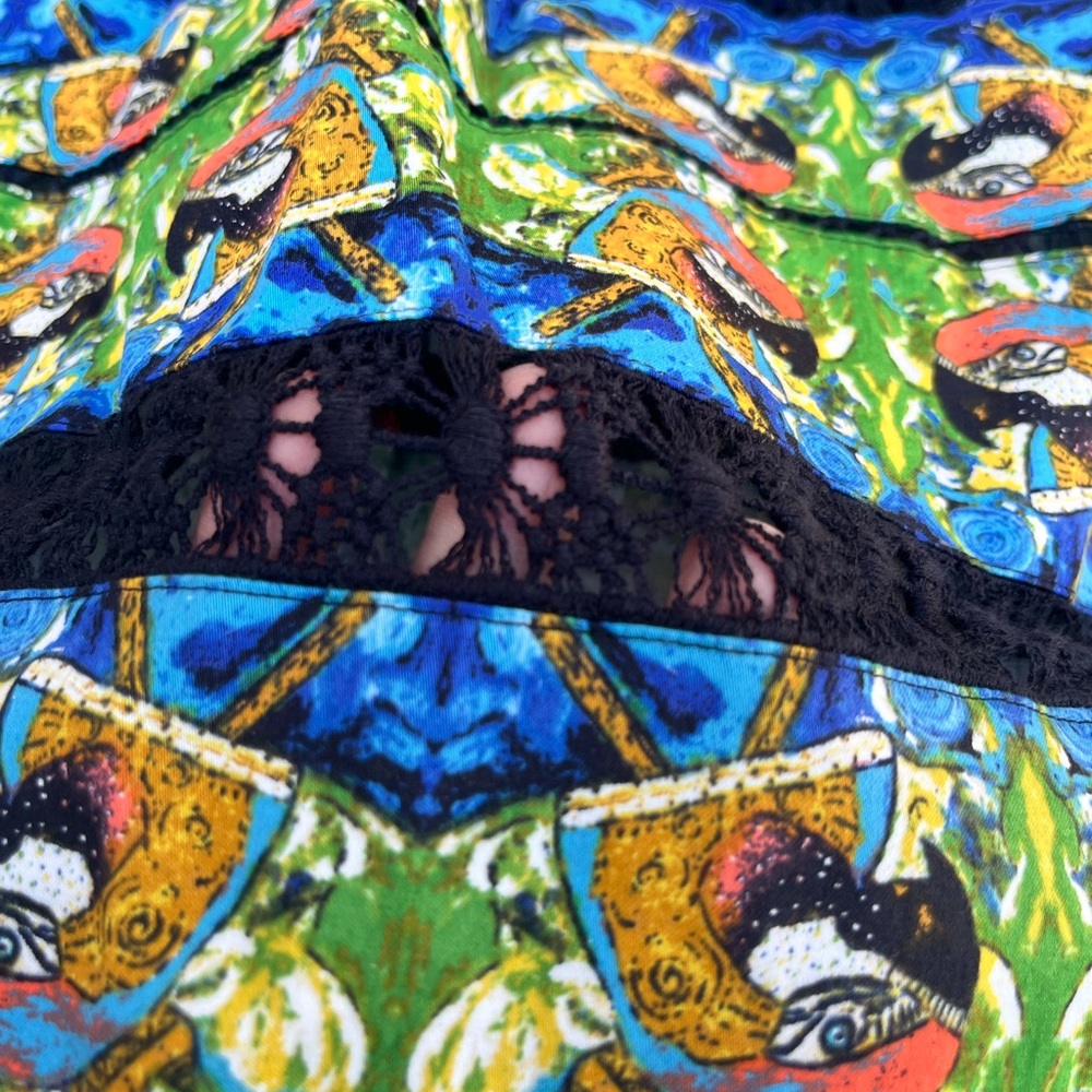 Sam Edelman High Waist Parrot Print multicolor Skirt Size 8 - Picture 5 of 7